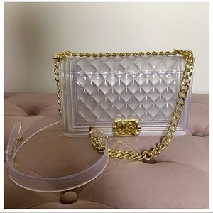 Women’s fashion jelly handbag quilted large